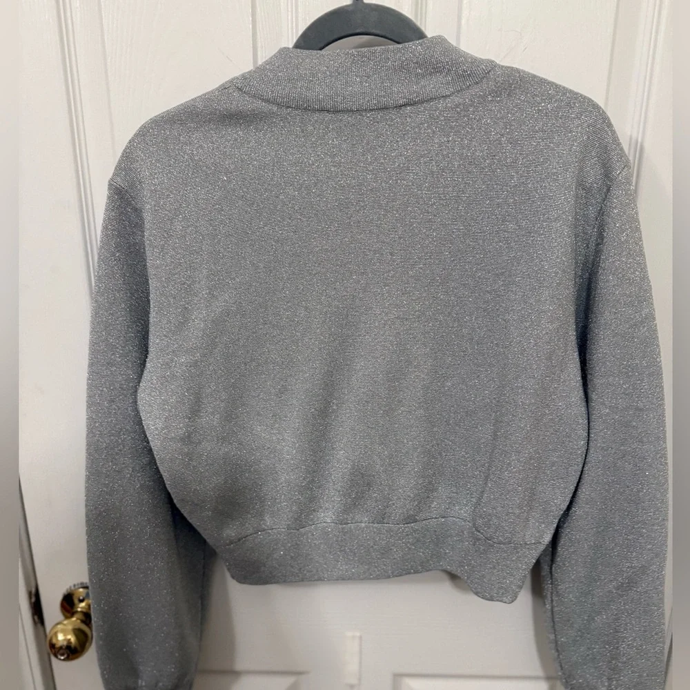 Zara Silver Bomber Jacket for Women